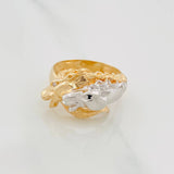 Anillo Caballos Cruzados 6.85 g / T9 3/4 Dos Oros Amarillo Blanco 18K