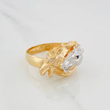 Anillo Caballos Cruzados 6.85 g / T9 3/4 Dos Oros Amarillo Blanco 18K