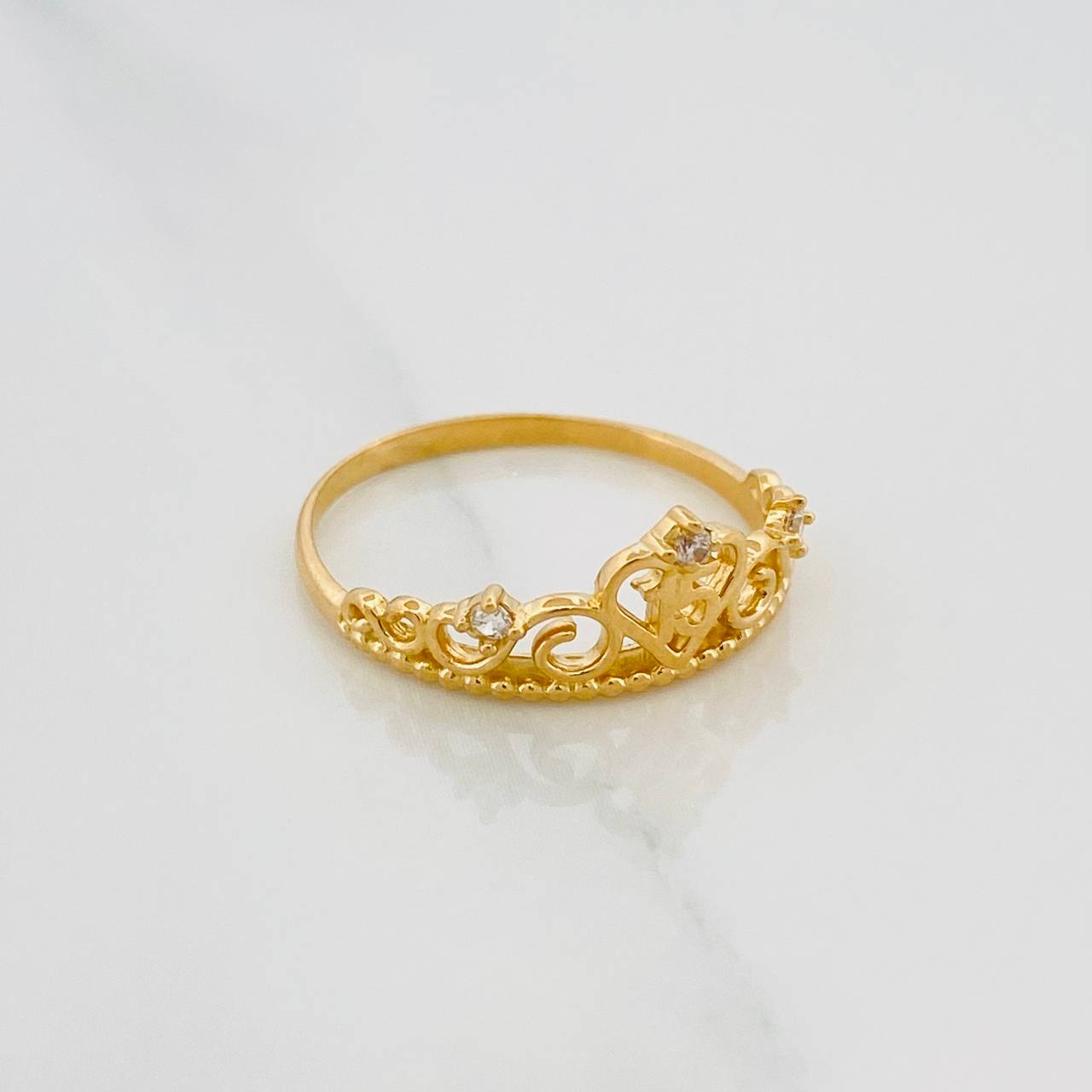 Anillo Corona 15´S 1.65 g / T6 1/4 Oro Amarillo 18K