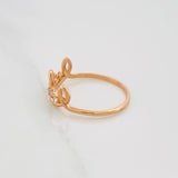 Anillo Corona Lineas Onduladas 1.8 g / T7 1/4 Oro Rosa 18K