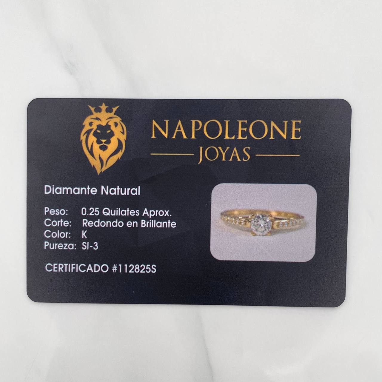 Anillo Solitario Churumbela Diamantes 35Pts 1.2 g / T5 3/4 Oro Amarillo 18K