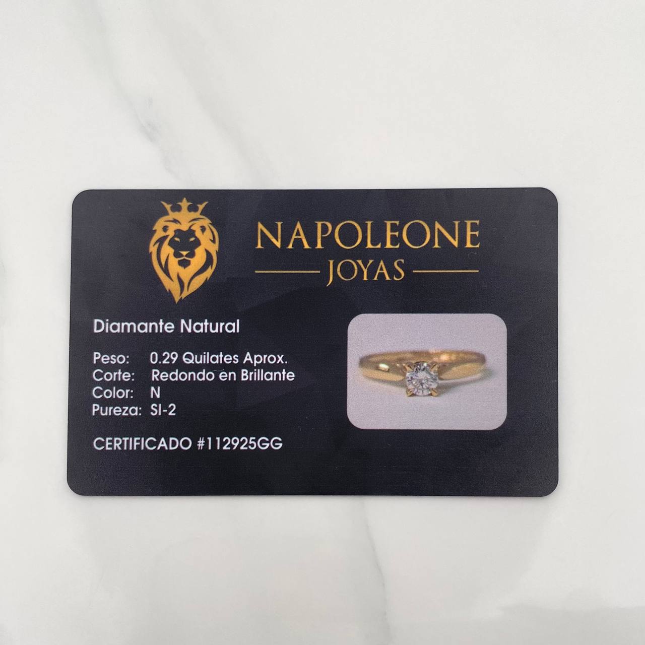 Anillo Solitario Diamantes 32Pts 2.3 g / T6 3/4 Oro Amarillo 18K
