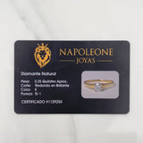 Anillo Solitario Diamantes 25Pts 1.35 g / T6 Oro Amarillo 18K