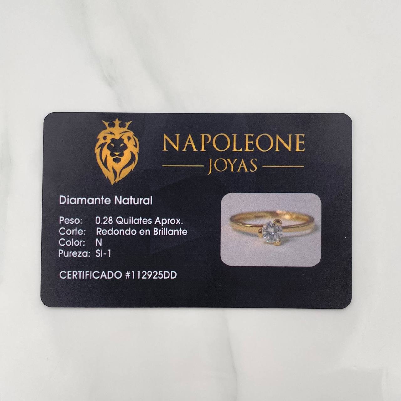Anillo Solitario Diamantes 28Pts 1.7 g / T6 3/4 Oro Amarillo 18K