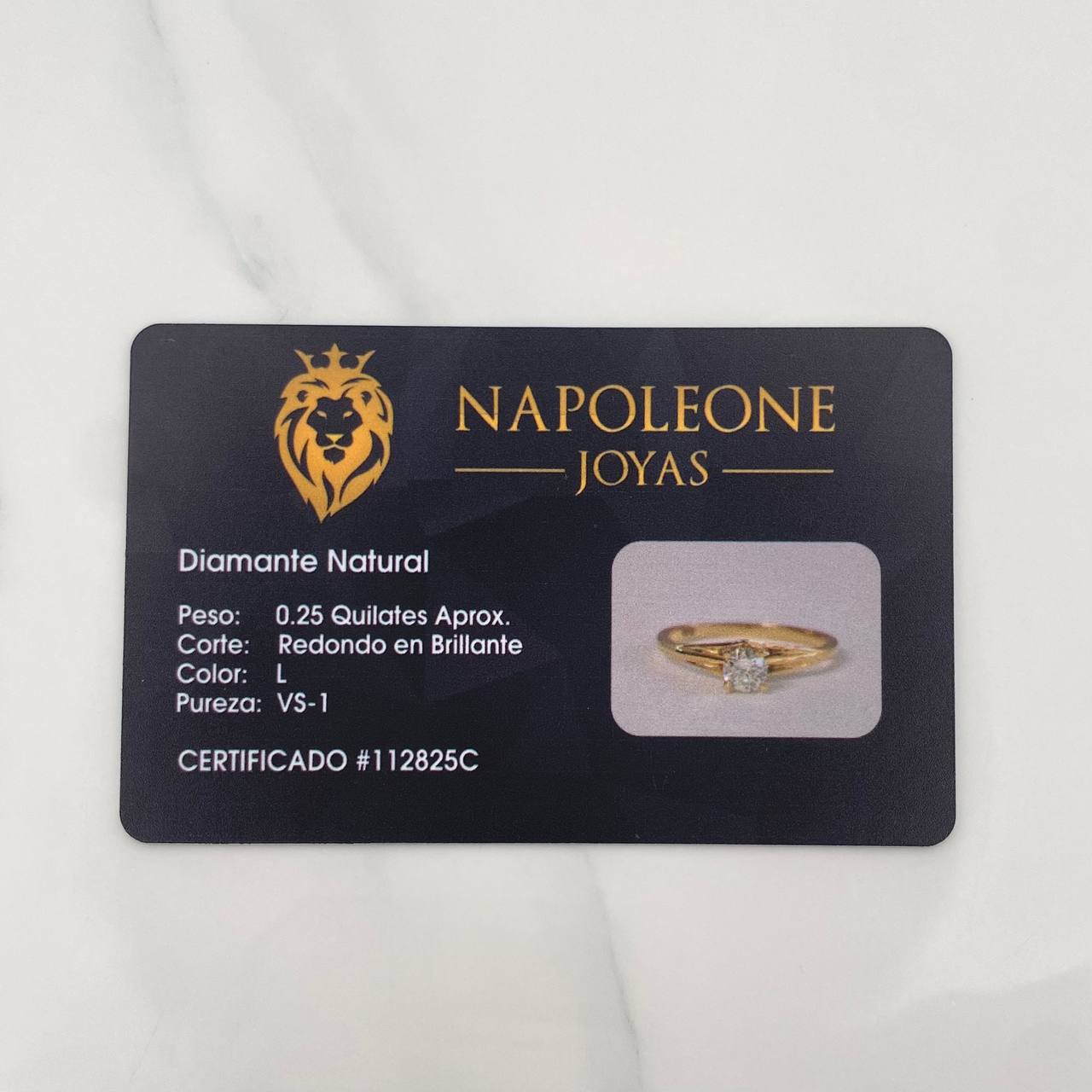 Anillo Solitario Diamantes 25Pts 1.8 g / T6 1/4 Oro Amarillo 18K