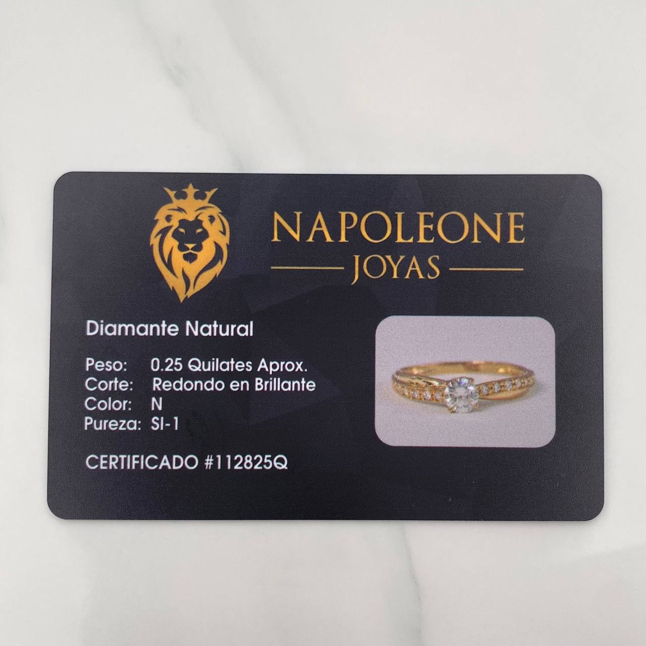 Anillo Solitario Enlazado Diamantes 39Pts 1.5 g / T6 1/2 Oro Amarillo 18K