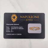 Anillo Solitario Enlazado Diamantes 39Pts 1.5 g / T6 1/2 Oro Amarillo 18K