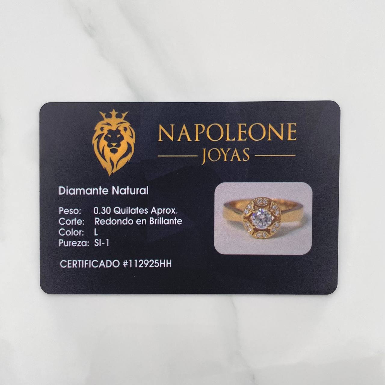 Anillo Solitario Diamantes 38Pts 2.85 g / T6 3/4 Oro Amarillo 18K