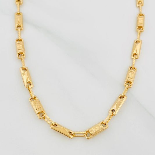 Cadena Rustica Barril Rombo 10.3 g / 61.5 cm / 3.6 mm Oro Amarillo 18K