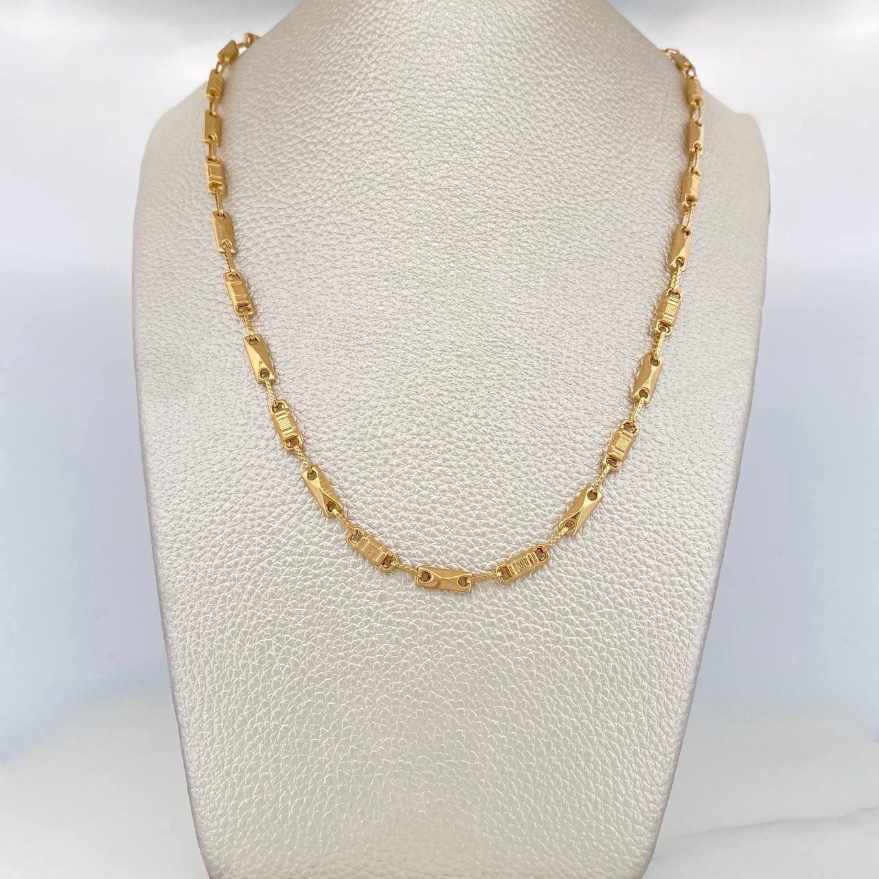 Cadena Rustica Barril Rombo 10.3 g / 61.5 cm / 3.6 mm Oro Amarillo 18K