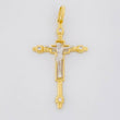 Dije Cruz Cristo 3.8g / 5.1cm Dos Oros Amarillo Blanco 18K