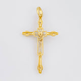 Dije Cruz Cristo 3.8g / 5.1cm Dos Oros Amarillo Blanco 18K
