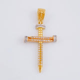 Dije Cruz Clavo 3.35g / 3.9cm Tres Oros 18K