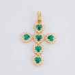 Dije Cruz Corazones Tupida 2.1g / 3cm Oro Amarillo 18K