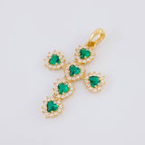 Dije Cruz Corazones Tupida 2.1g / 3cm Oro Amarillo 18K