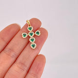 Dije Cruz Corazones Tupida 2.2g / 3.1cm Oro Amarillo 18K