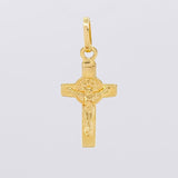 Dije Cruz Cristo San Benito 1.05g / 2.5cm Oro Amarillo 18K