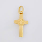 Dije Cruz Cristo San Benito 1.1g / 2.6cm Oro Amarillo 18K
