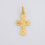 Dije Cruz Cristo Puntas Curvas 0.95g / 2.5cm Oro Amarillo 18K