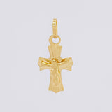 Dije Cruz Cristo Puntas Curvas 0.95g / 2.5cm Oro Amarillo 18K