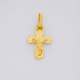 Dije Cruz Cristo Puntas Curvas 0.45g / 1.6cm Oro Amarillo 18K