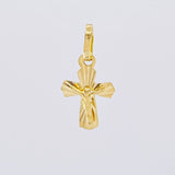Dije Cruz Cristo Puntas Curvas 0.45g / 1.6cm Oro Amarillo 18K