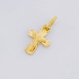 Dije Cruz Cristo Puntas Curvas 0.4g / 1.7cm Oro Amarillo 18K