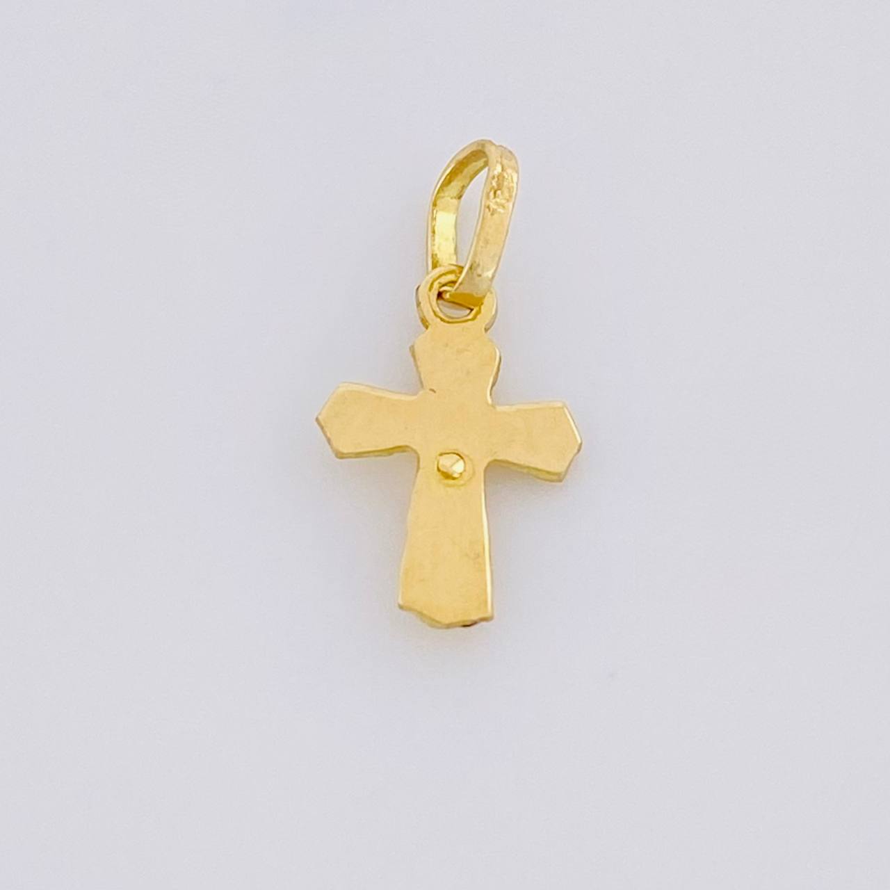 Dije Cruz Cristo Puntas Curvas 0.45g / 1.6cm Oro Amarillo 18K