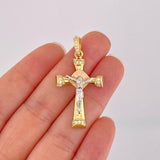 Dije Cruz Cristo 3.9g / 4cm Tres Oros 18K
