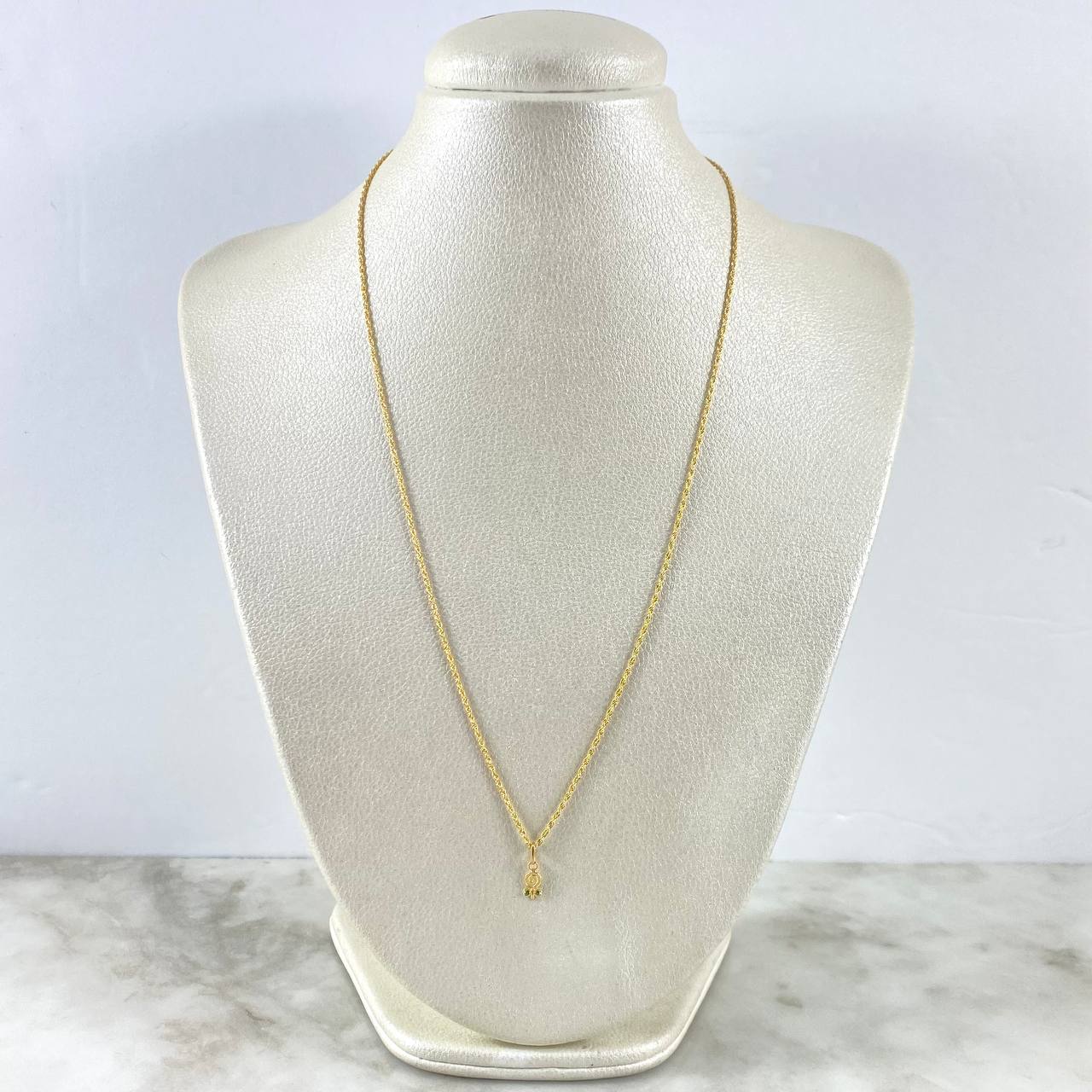 Cadena Lazo 0.95 / 50cm + Dije Paleta Circones Verdes 0.25gr / 1.6cm Oro Amarillo (Oferta) ©