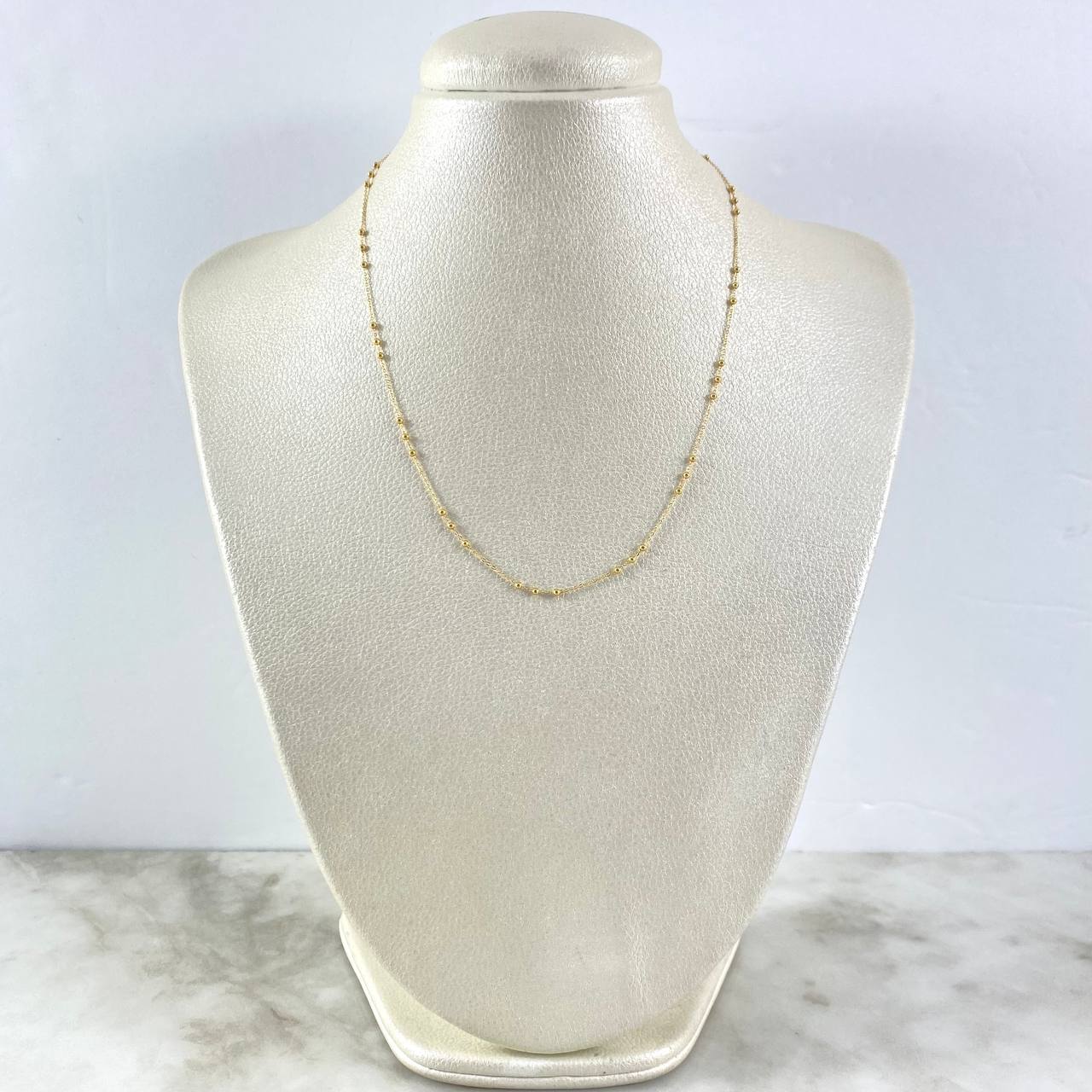 Cadena Aro Seguido 1.45gr / 40cm / 2mm Bolas Lisas Oro Amarillo +3 * (Oferta)