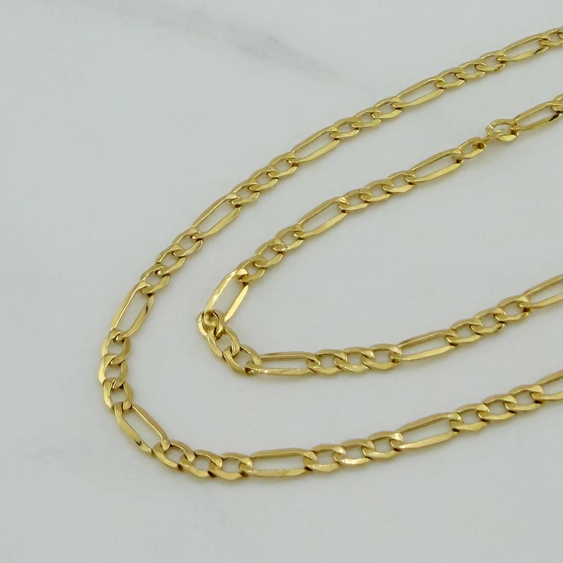 Cadena Figaro 3.2gr / 60cm / 2.5mm Oro Amarillo +1 &