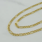 Cadena Figaro 3.2gr / 60cm / 2.5mm Oro Amarillo +1 &