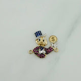 Herraje Pato Inspirado 2.35gr / 2cm / Dos Oros Amarillo Blanco 18K %