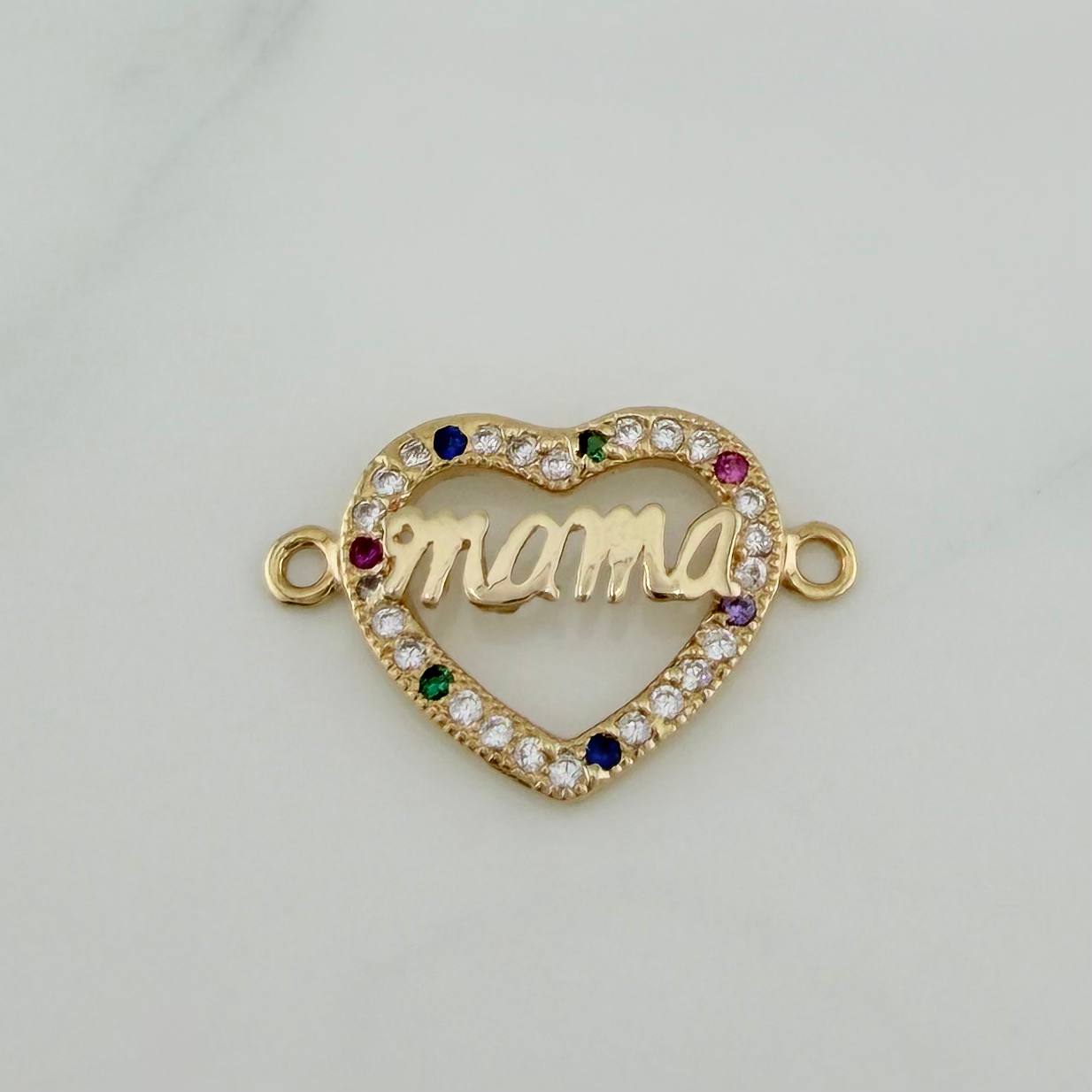 Herraje Corazón Mamá 1.2 g / 2 cm Oro Amarillo 18K
