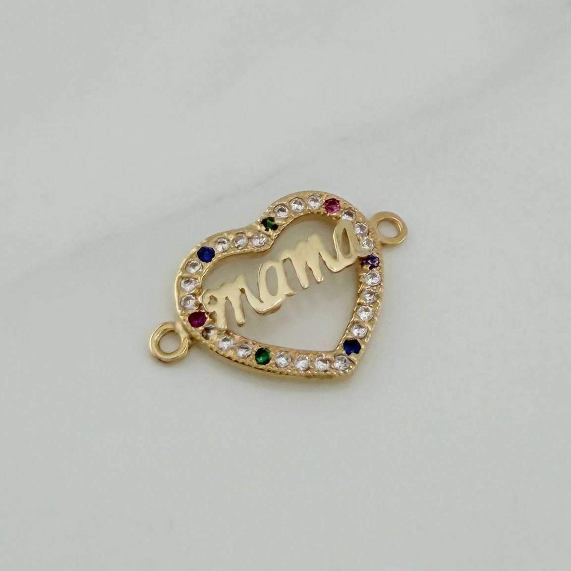Herraje Corazón Mamá 1.2 g / 2 cm Oro Amarillo 18K