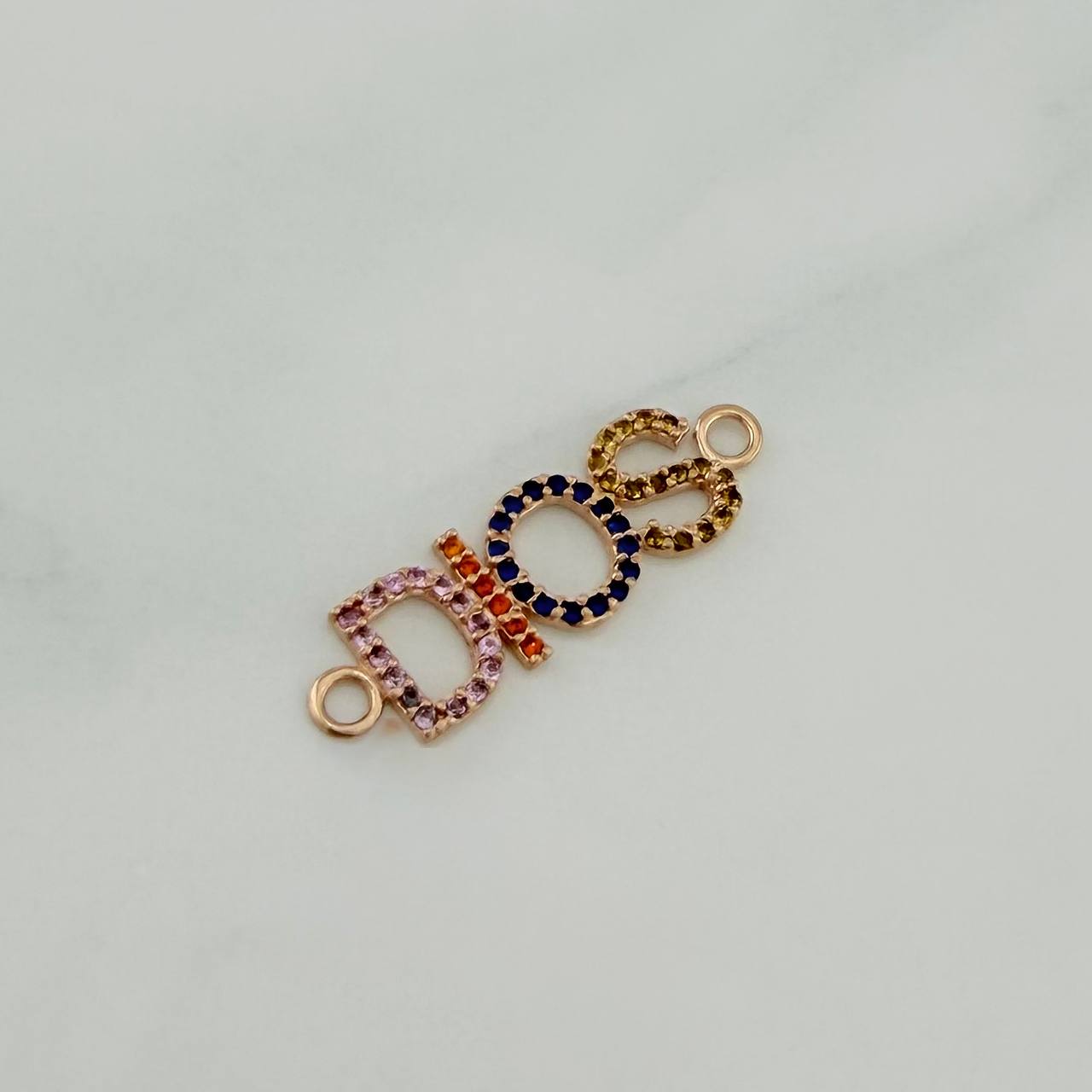Herraje Dios 1.1 g / 2.6 cm Oro Rosa 18K