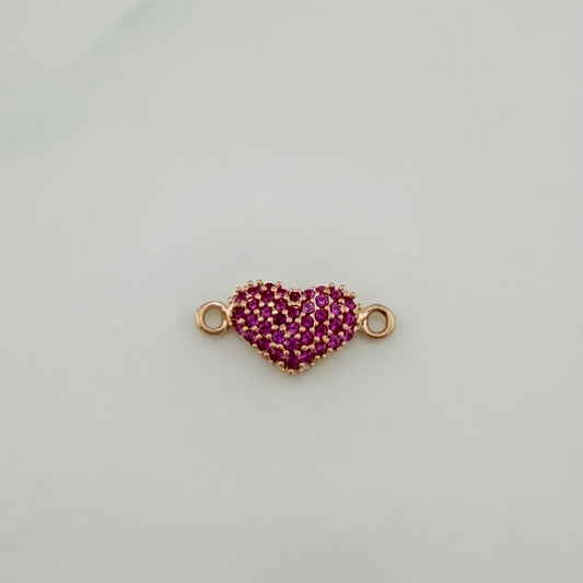 Herraje Corazón 0.8 g / 1.5 cm Oro Rosa 18K