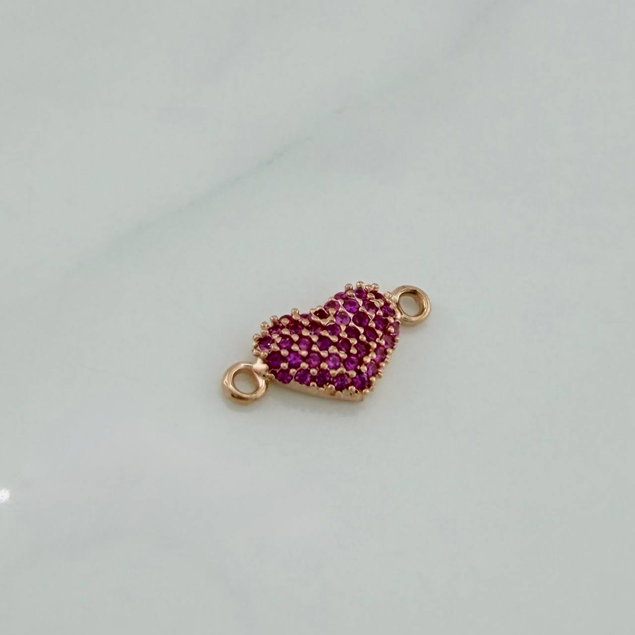 Herraje Corazón 0.8 g / 1.5 cm Oro Rosa 18K