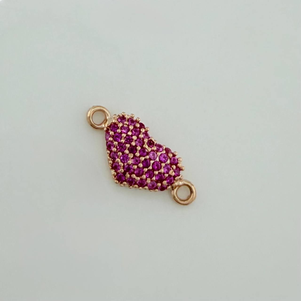 Herraje Corazón 0.8 g / 1.5 cm Oro Rosa 18K