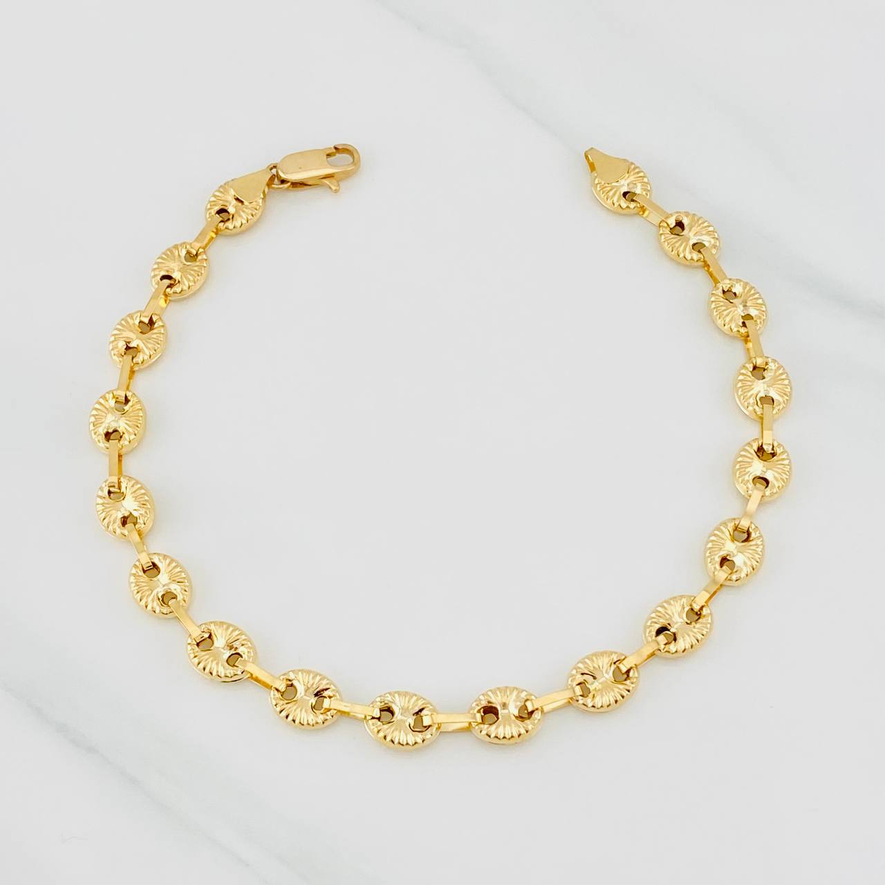 Tobillera Rustico GC 10.85g / 26cm / 8.1mm Oro Amarillo 18K