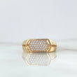 Anillo Hexagono Rectangular 5.3gr / T10 / Circones Blancos Oro Amarillo