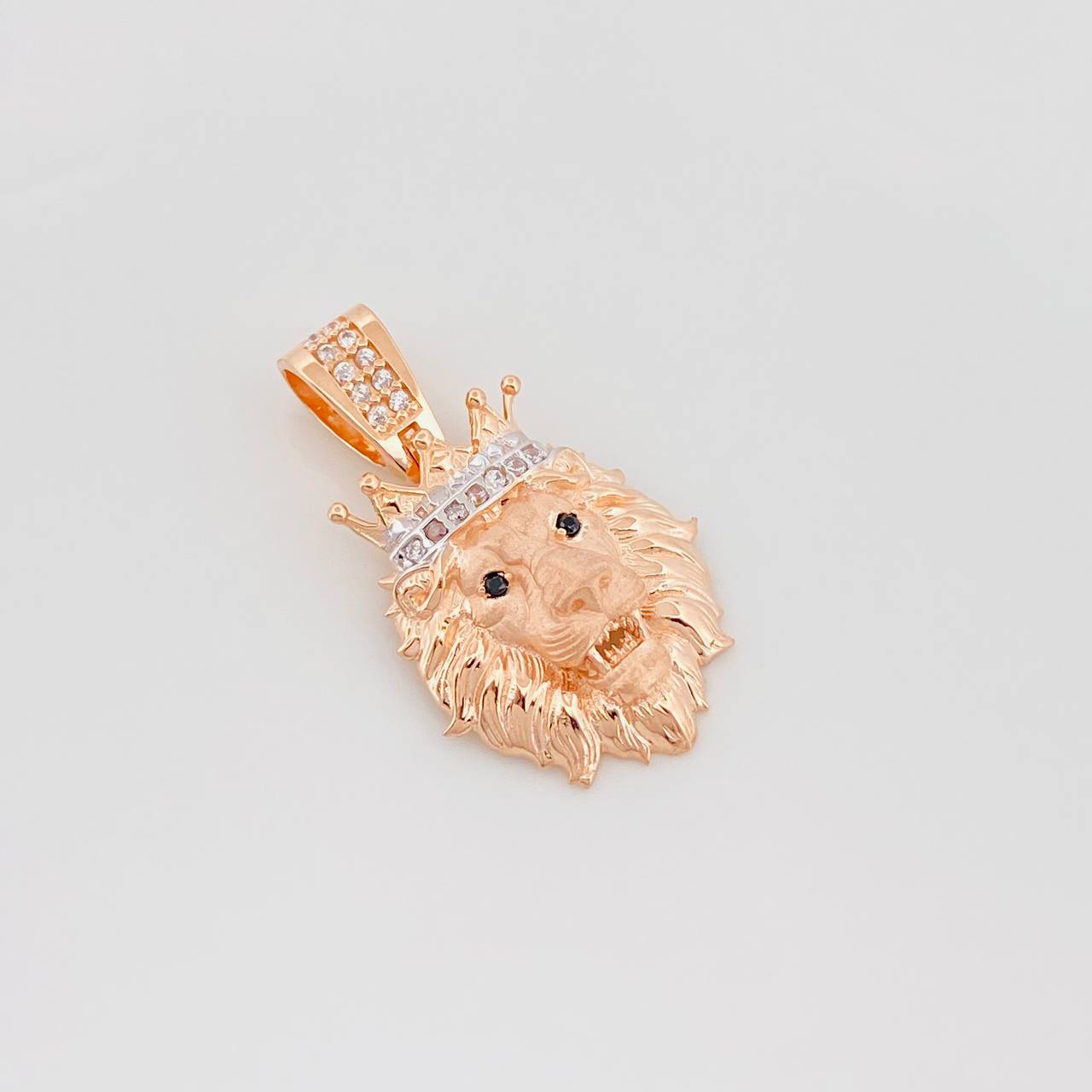 Dije León 3.2 g / 2.7 cm Dos Oros Blanco Rosa 18K