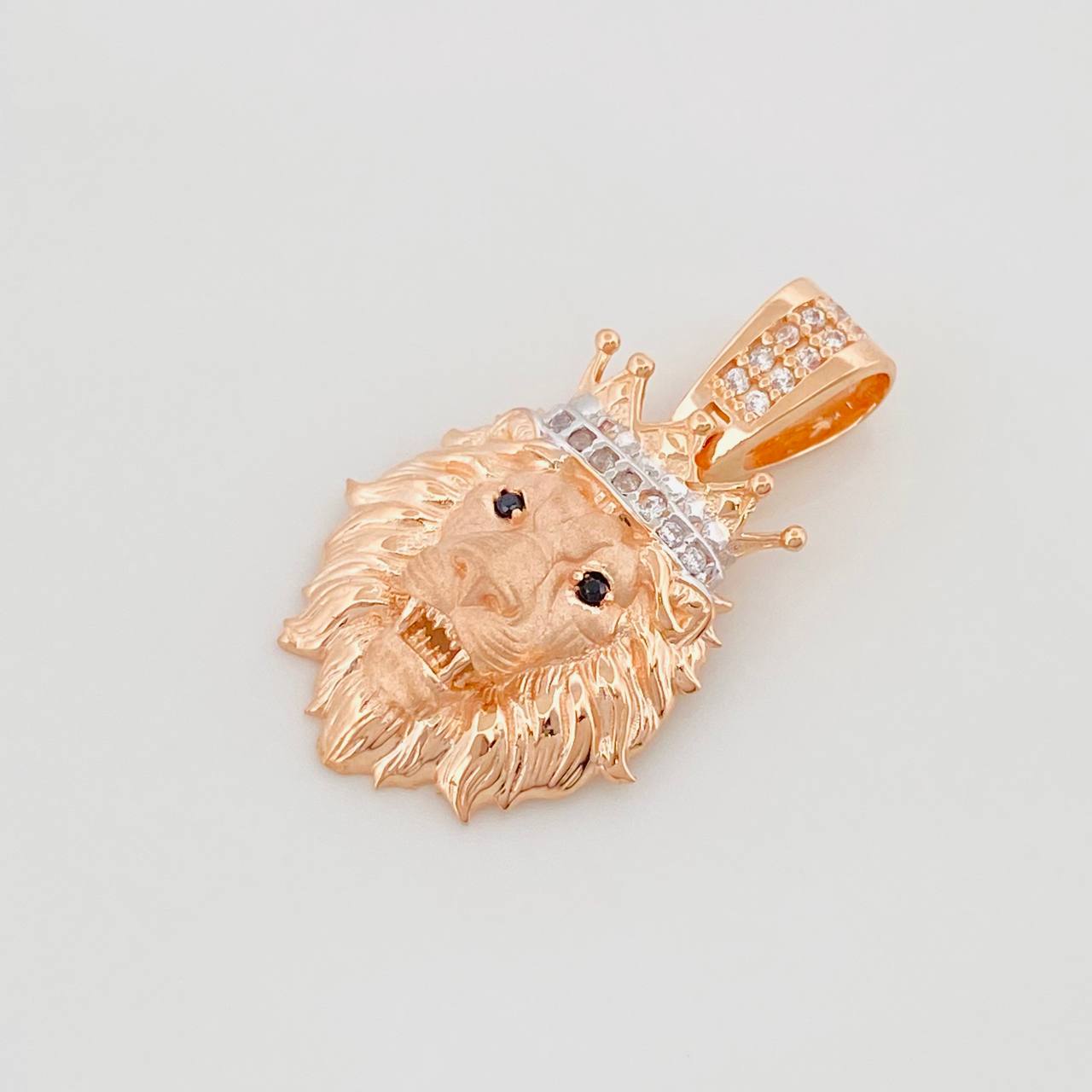 Dije León 3.2 g / 2.7 cm Dos Oros Blanco Rosa 18K