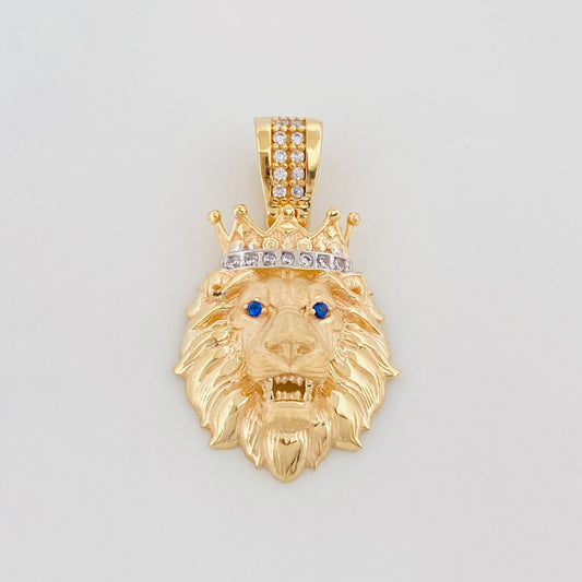 Dije León 3.2 g / 2.6 cm Dos Oros Amarillo Blanco 18K