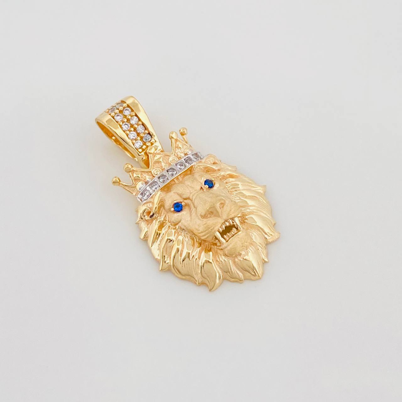 Dije León 3.2 g / 2.6 cm Dos Oros Amarillo Blanco 18K