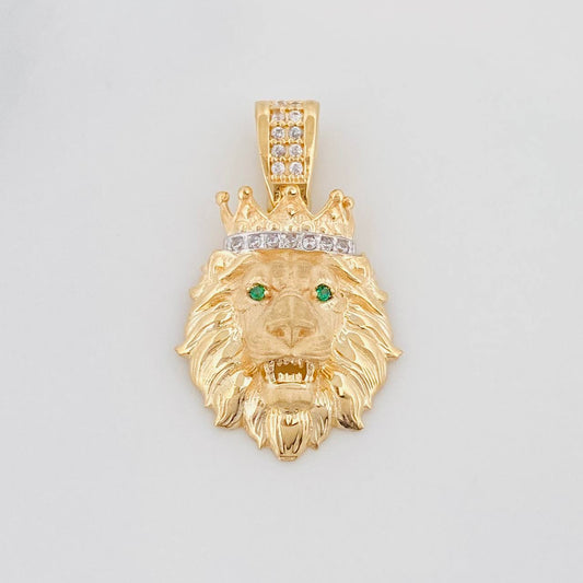 Dije León 3 g / 2.7 cm Dos Oros Amarillo Blanco 18K