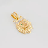 Dije León 3 g / 2.7 cm Dos Oros Amarillo Blanco 18K