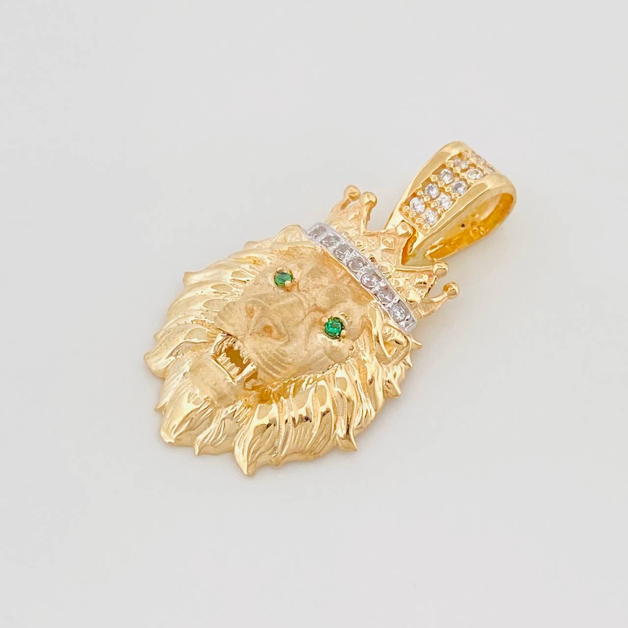 Dije León 3 g / 2.7 cm Dos Oros Amarillo Blanco 18K