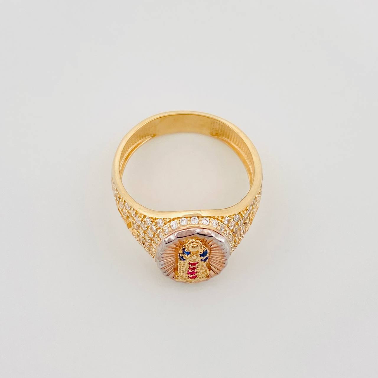 Anillo Virgen De Guadalupe 4.55 g / T7 Tres Oros 18K